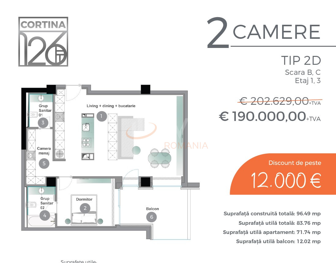 Apartament, 2 camere Bucuresti/Pipera