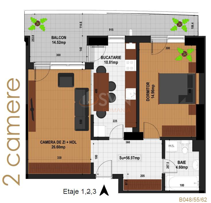 Apartament, 2 camere Bucuresti/Timpuri Noi