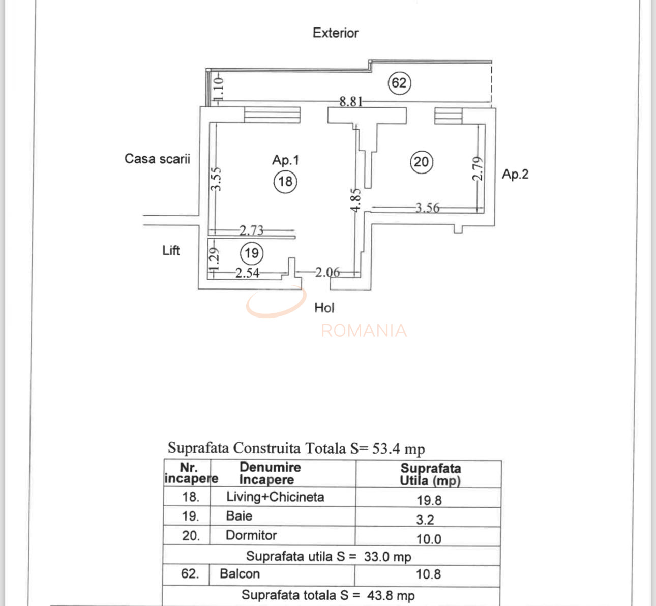 Apartament, 2 camere Constanta/Nord