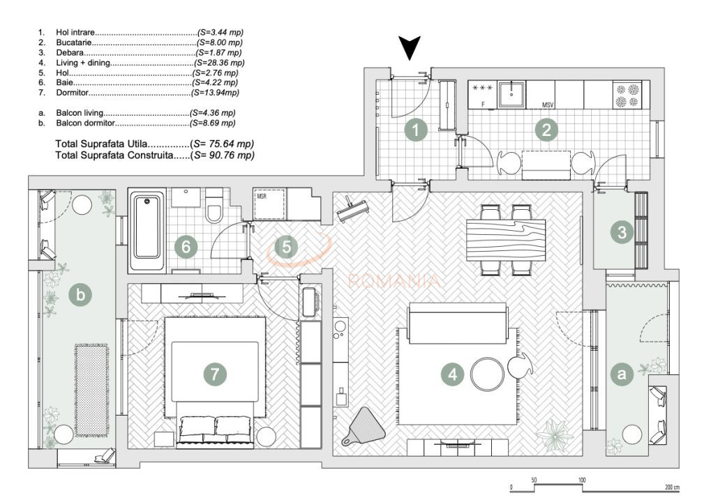 Apartament, 2 camere Bucuresti/Pajura