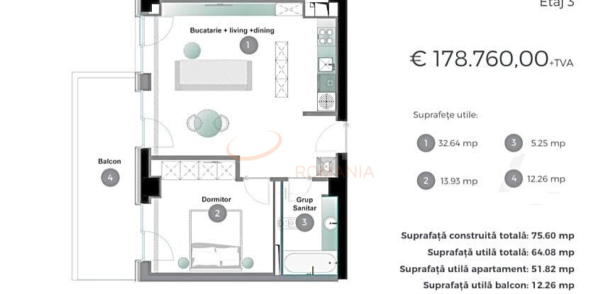 Apartament, 2 camere Bucuresti/Iancu Nicolae