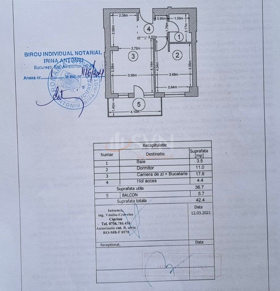 Apartament, 2 camere Bucuresti/Barbu Vacarescu
