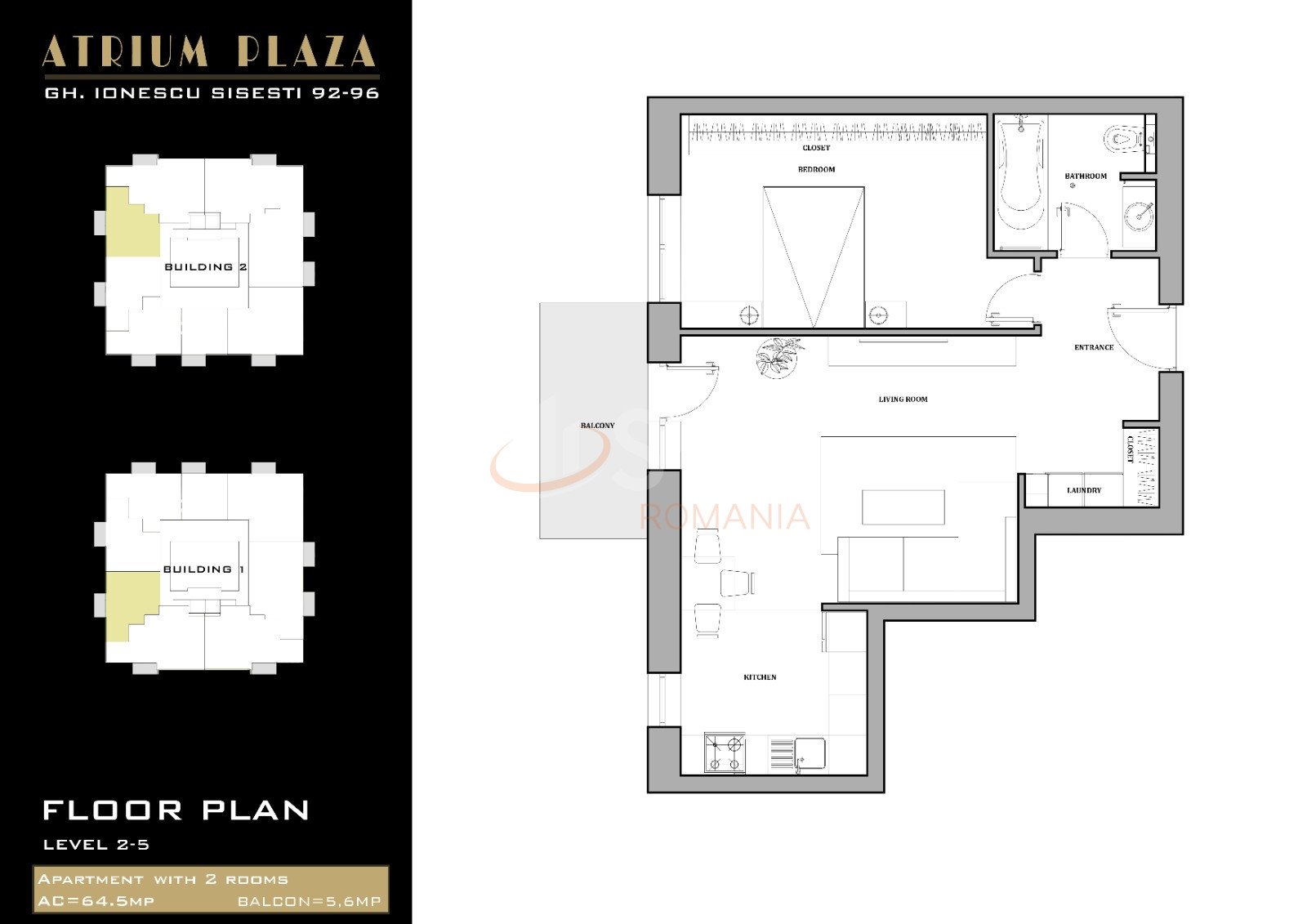 Apartament, 2 camere Bucuresti/Sisesti