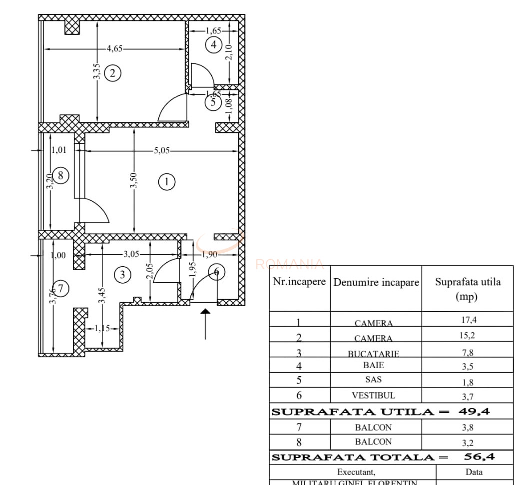 Apartament, 2 camere Bucuresti/Piata Unirii (s3)
