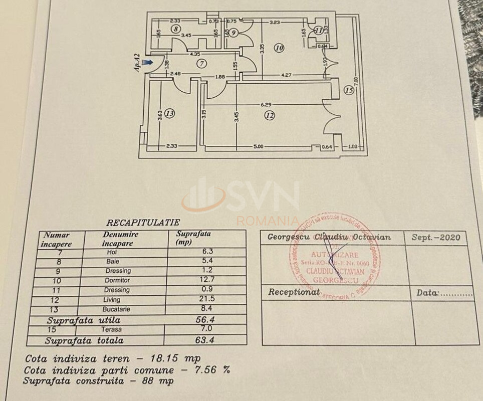 Apartament, 2 camere Bucuresti/Dacia