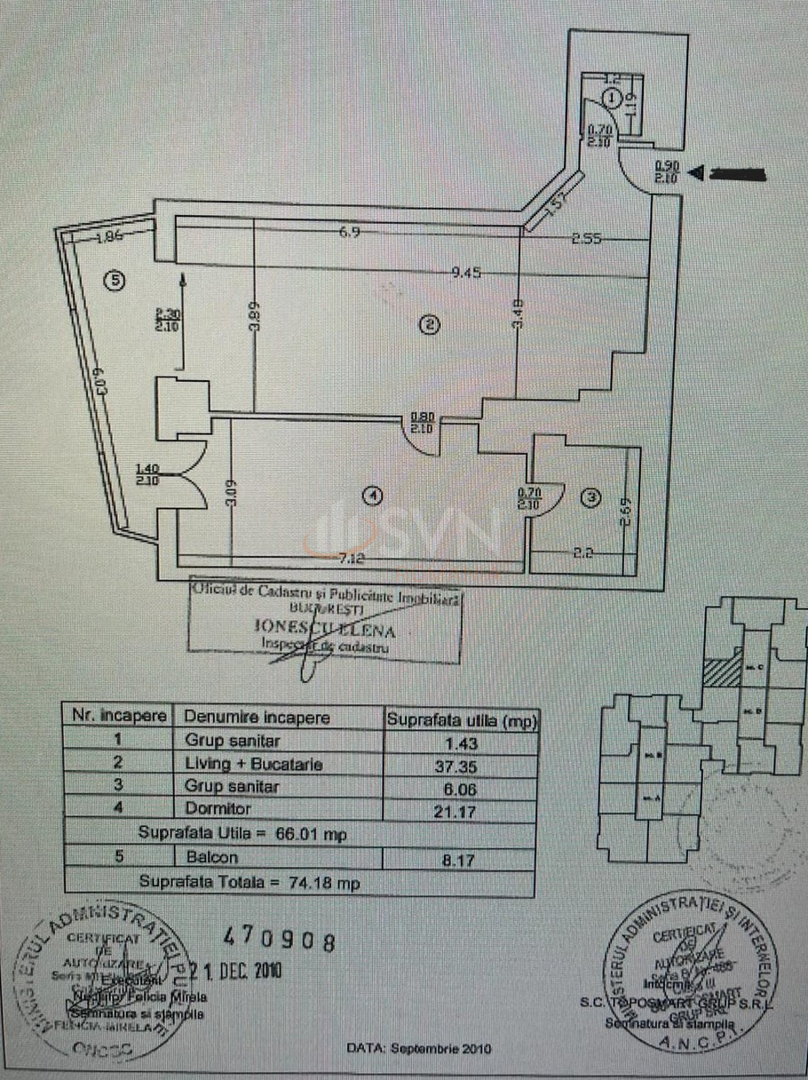 Apartament, 2 camere Bucuresti/Barbu Vacarescu