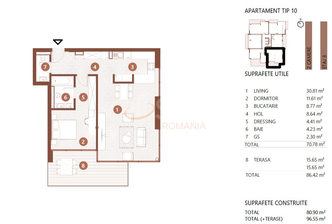 Apartament, 2 camere Bucuresti/Floreasca