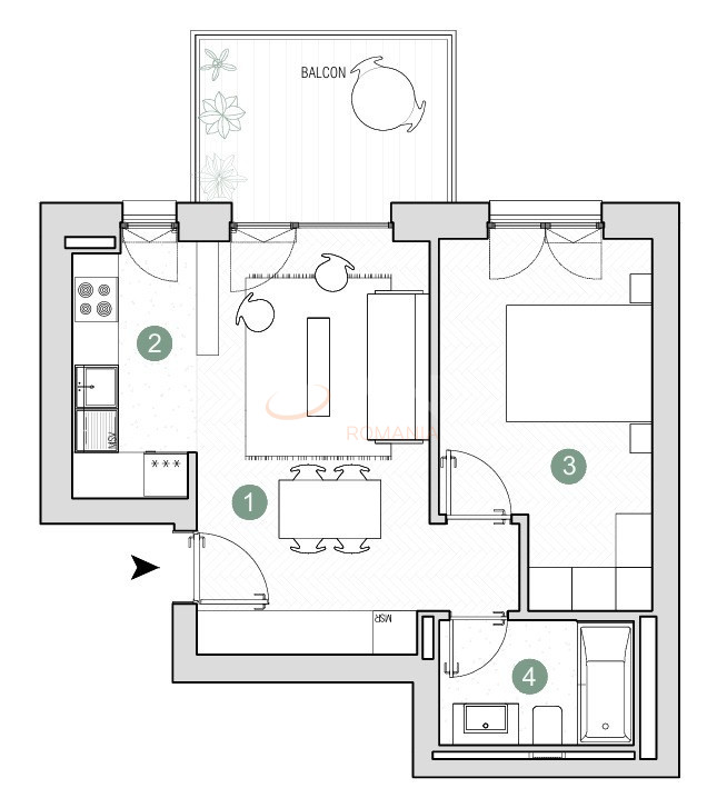 Apartament, 2 camere Bucuresti/Pipera