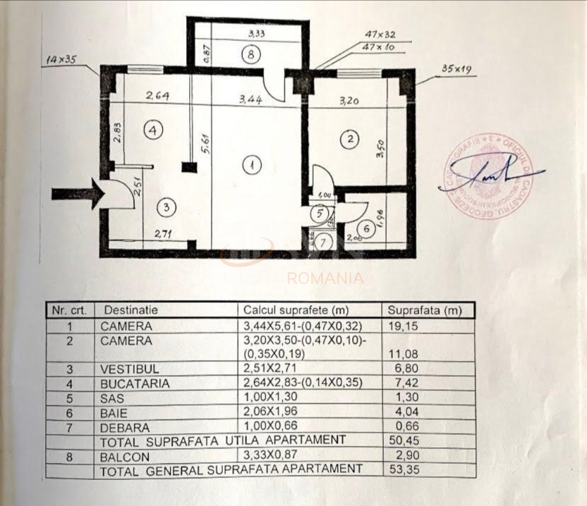 Apartament, 2 camere Bucuresti/Calea Calarasilor