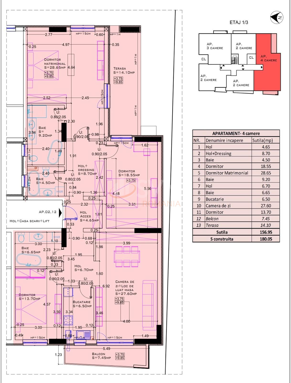 Apartament, 3 camere Bucuresti/Aviatiei