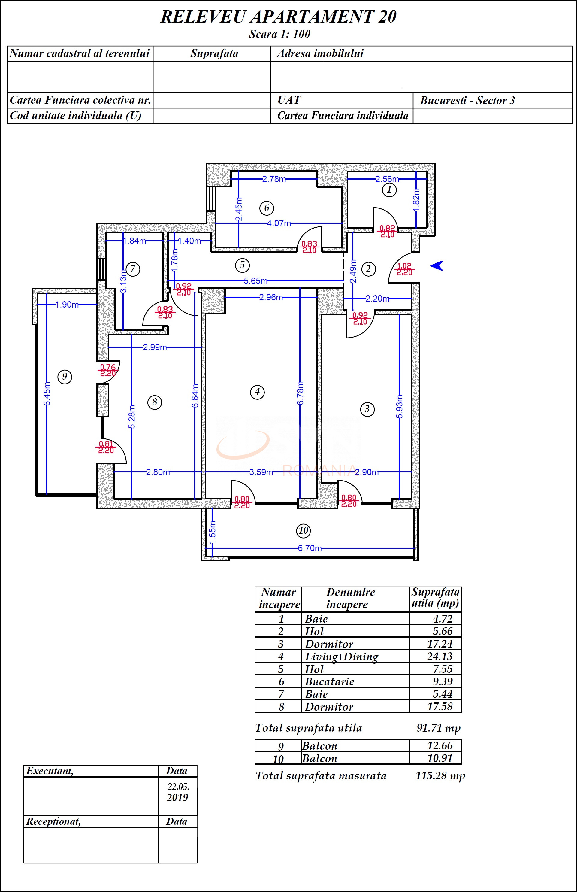 Apartament, 3 camere Bucuresti/Matei Basarab