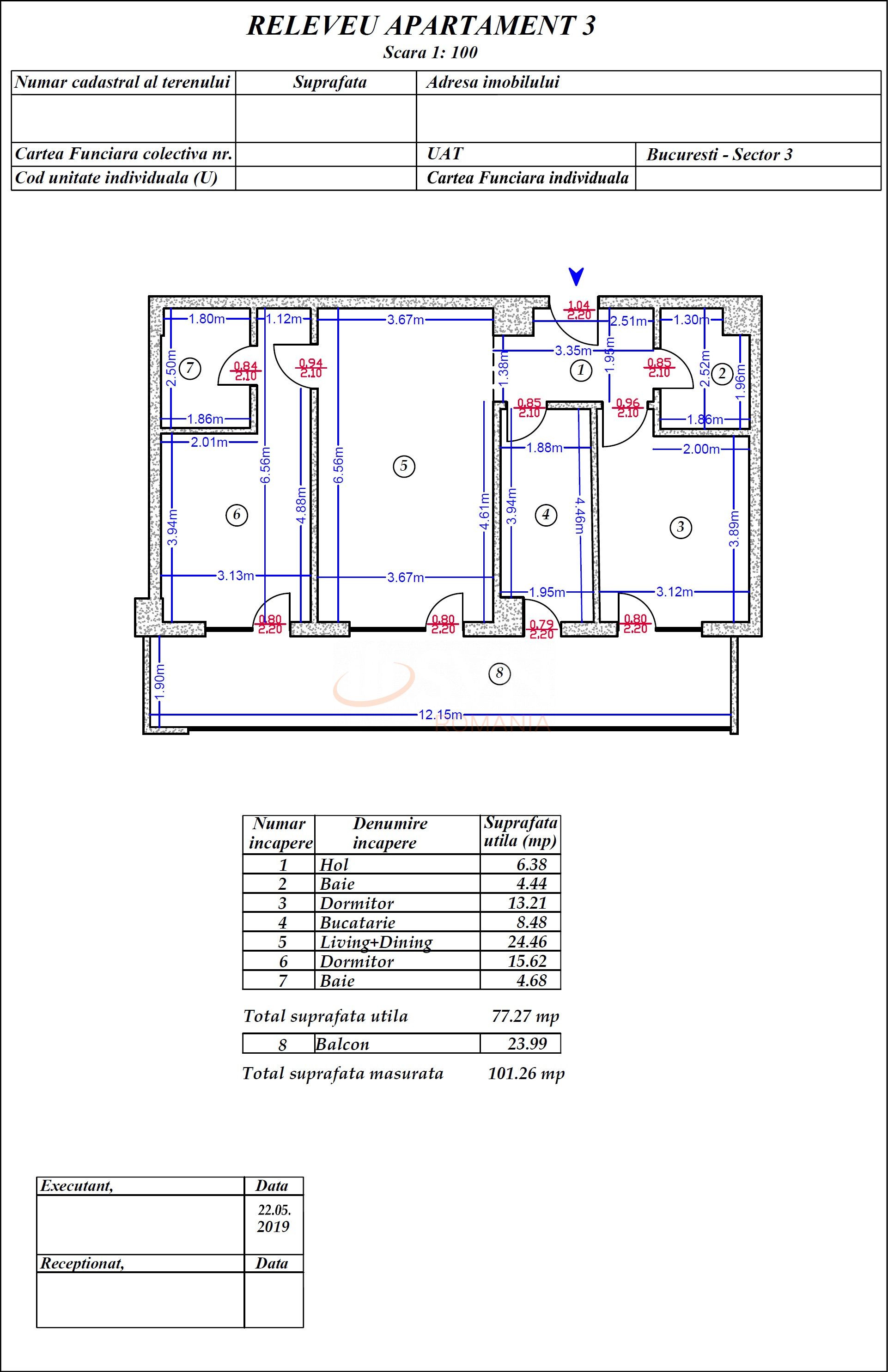 Apartament, 3 camere Bucuresti/Matei Basarab