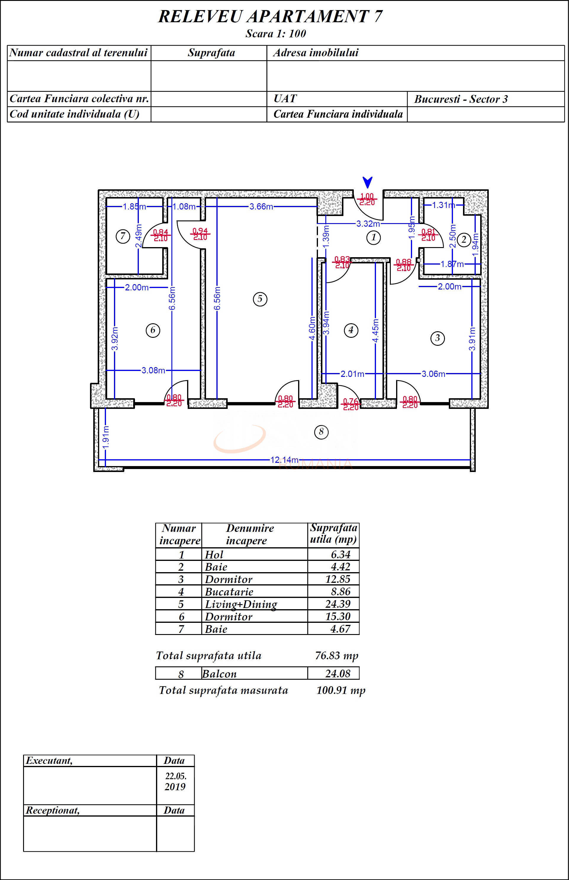 Apartament, 3 camere Bucuresti/Matei Basarab