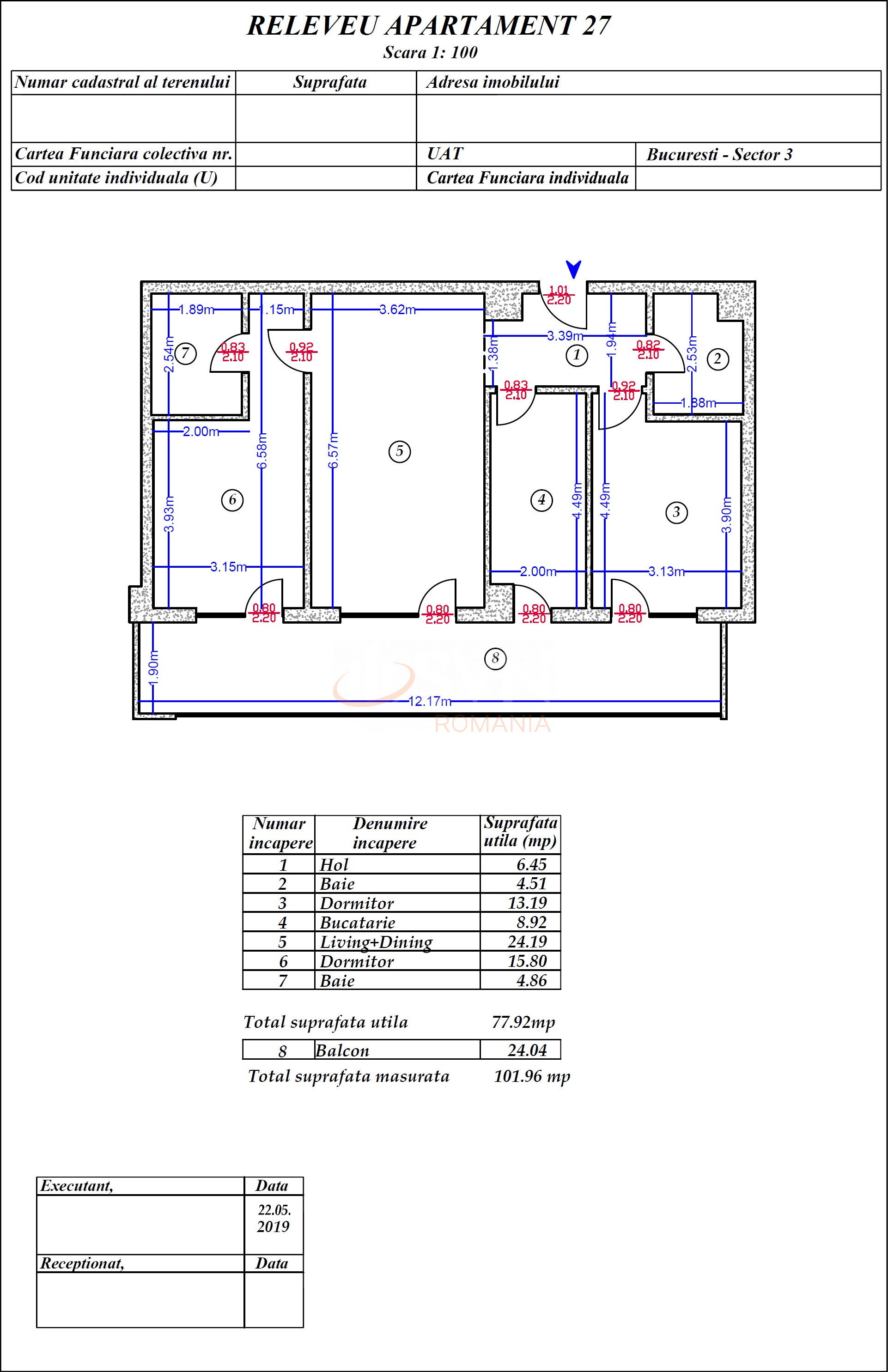 Apartament, 3 camere Bucuresti/Matei Basarab