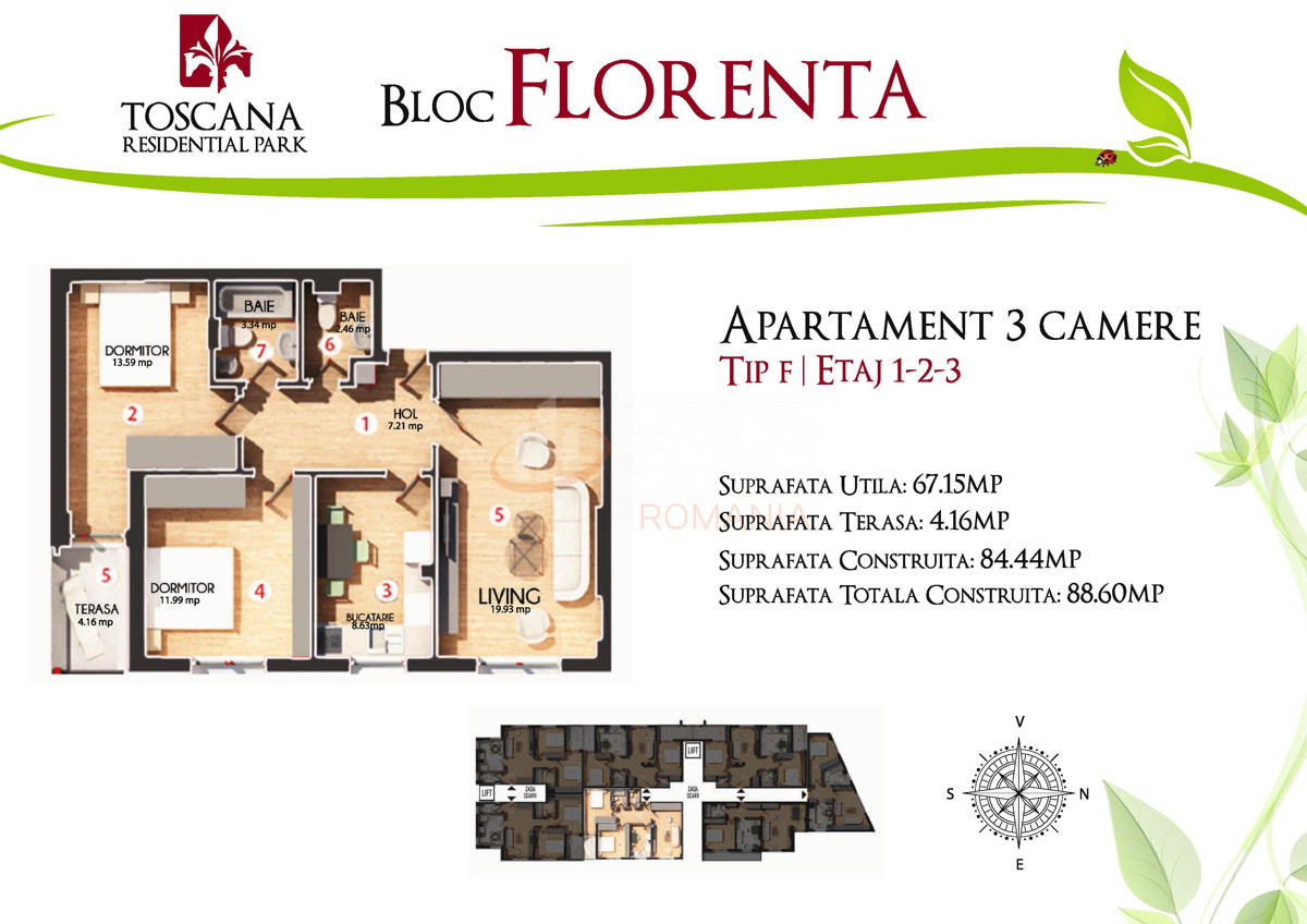 Apartament, 3 camere Ilfov/Otopeni