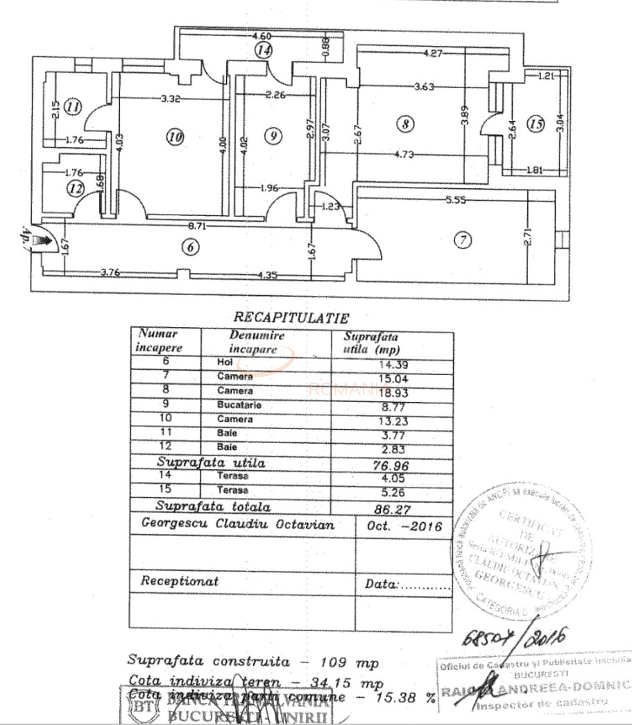 Apartament, 3 camere Bucuresti/Tei
