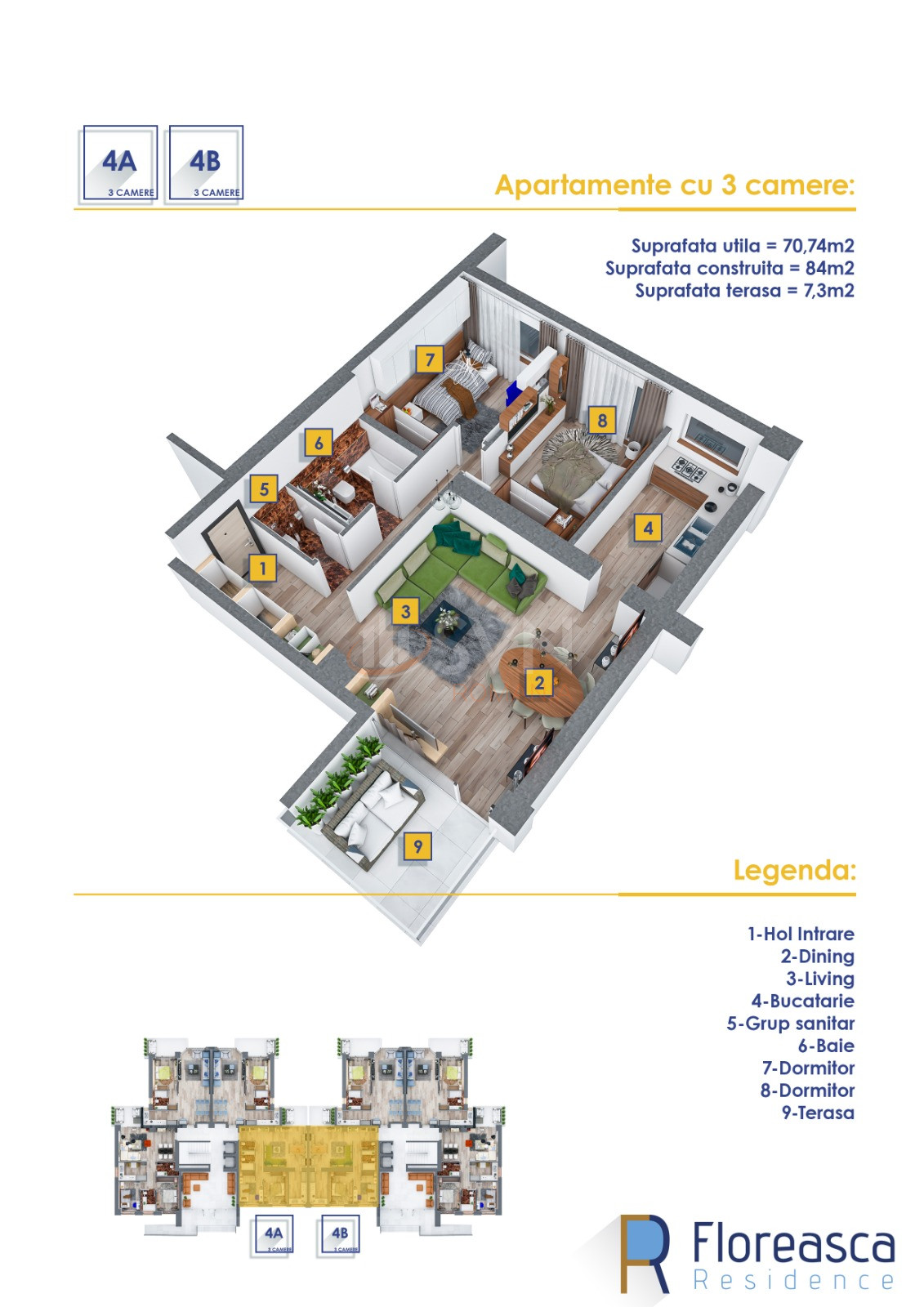 Apartament, 3 camere Bucuresti/Floreasca