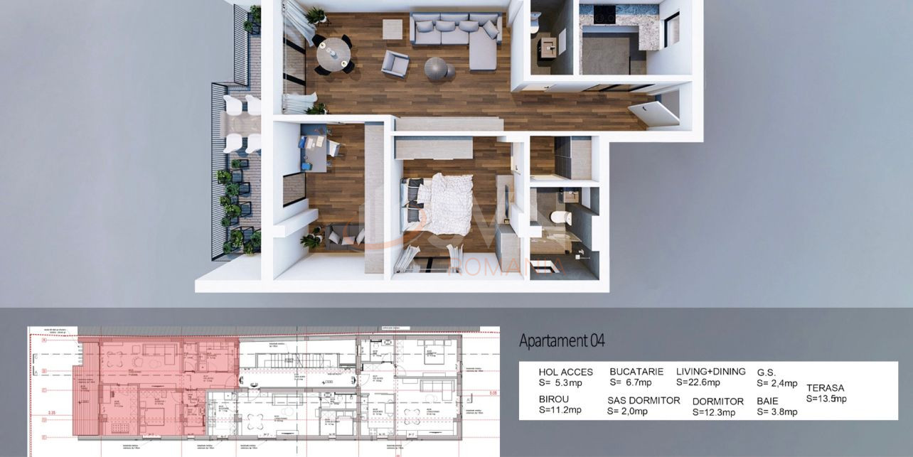 Apartament, 3 camere Bucuresti/Chibrit