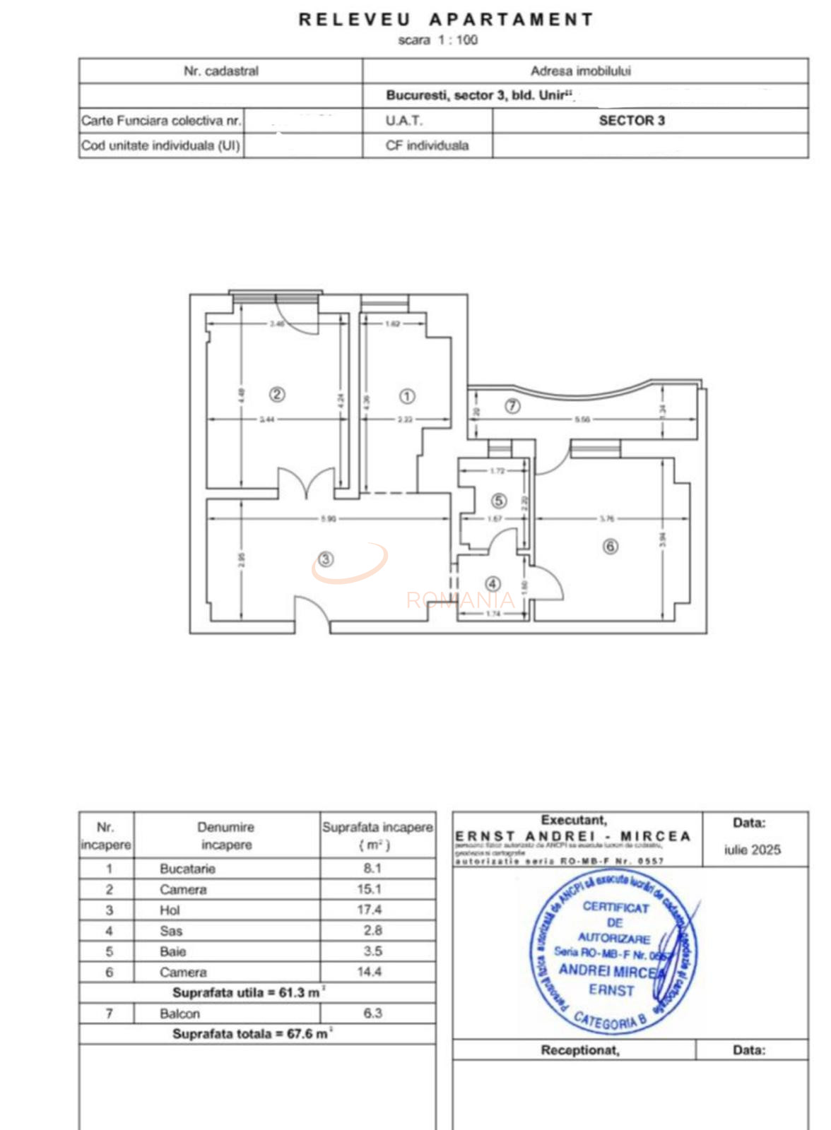 Apartament, 3 camere Bucuresti/Piata Unirii (s3)