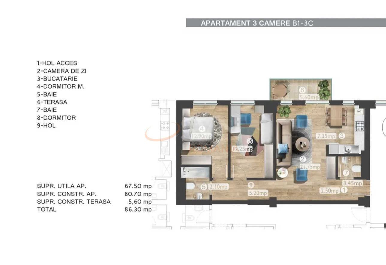 Apartament, 3 camere Bucuresti/Barbu Vacarescu