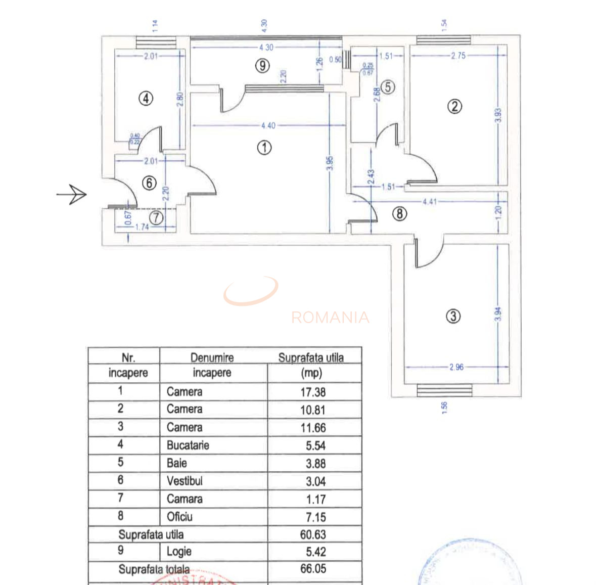 Apartament, 3 camere Bucuresti/Bucur Obor