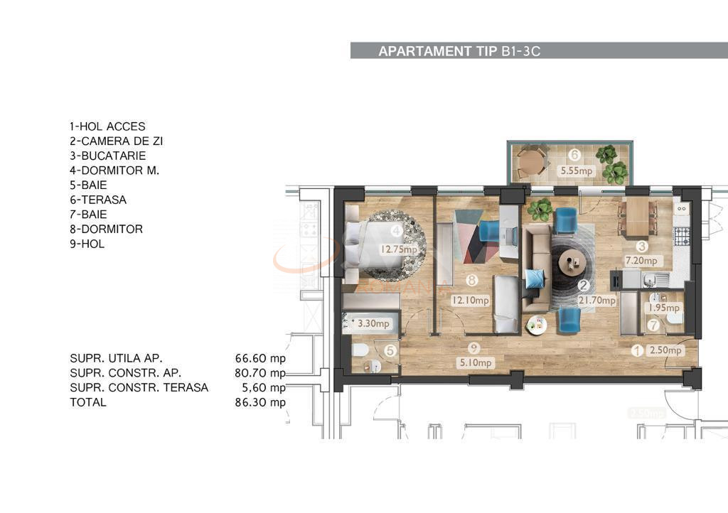 Apartament, 3 camere Bucuresti/Barbu Vacarescu