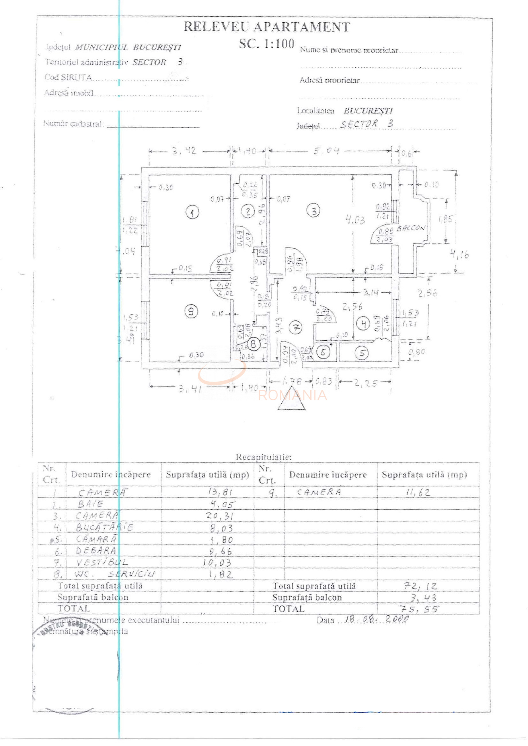 Apartament, 3 camere Bucuresti/Unirii (s3)