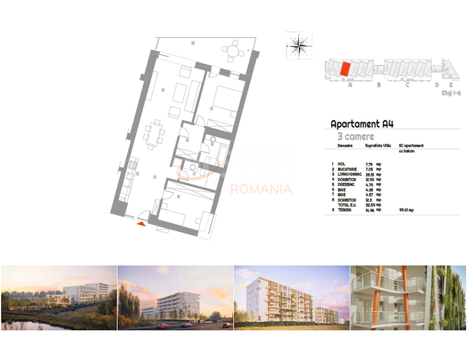 Apartament, 3 camere Bucuresti/Sisesti