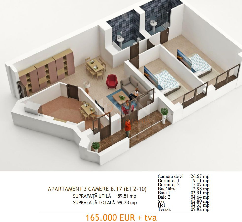 Apartament, 3 camere Bucuresti/Mihai Bravu (s3)