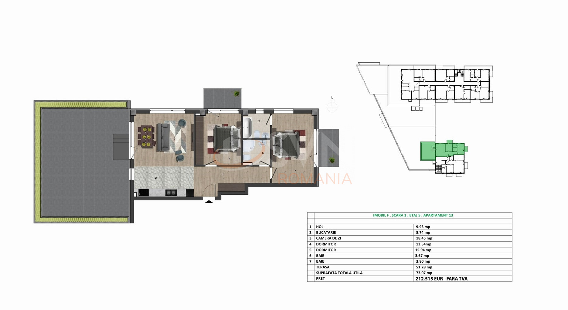 Apartament, 3 camere Cluj/Europa