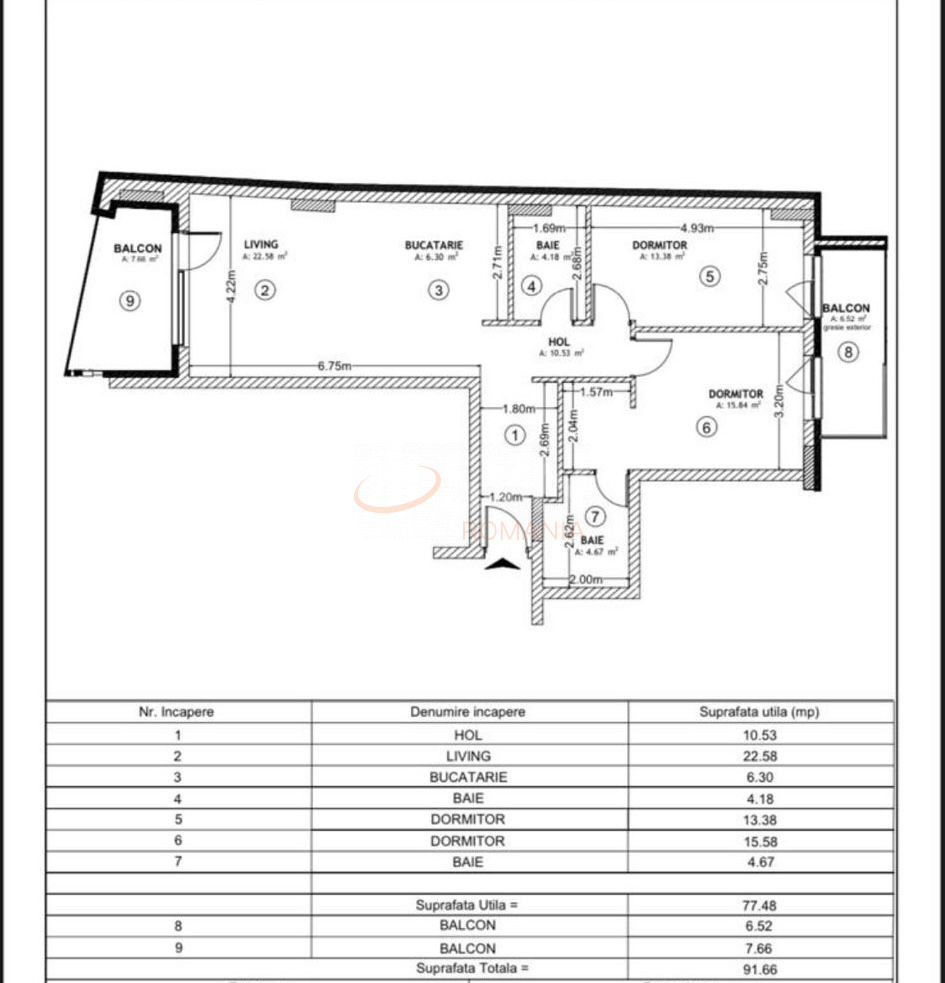 Apartament, 3 camere Cluj/Semicentral
