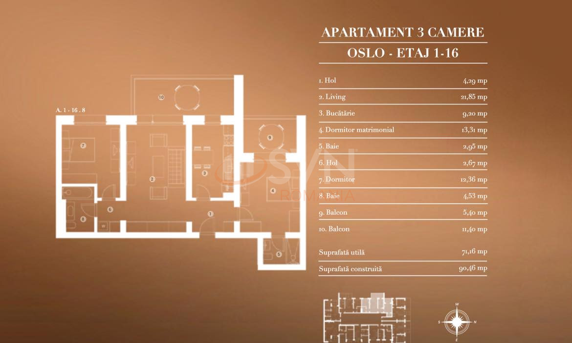 Apartament, 3 camere Bucuresti/Aviatiei