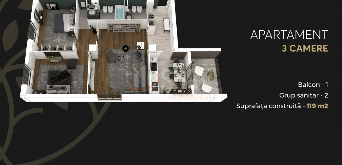 Apartament, 3 camere Bucuresti/Parcul Circului