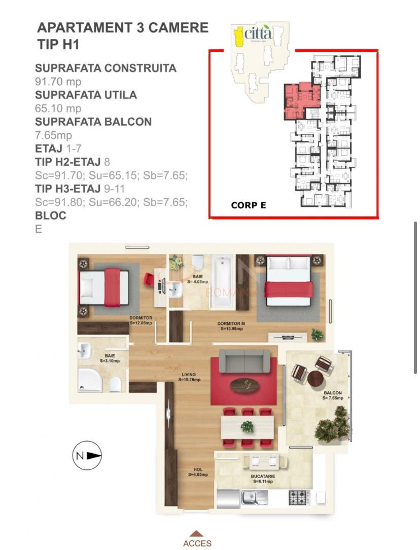 Apartament, 3 camere Bucuresti/Pantelimon