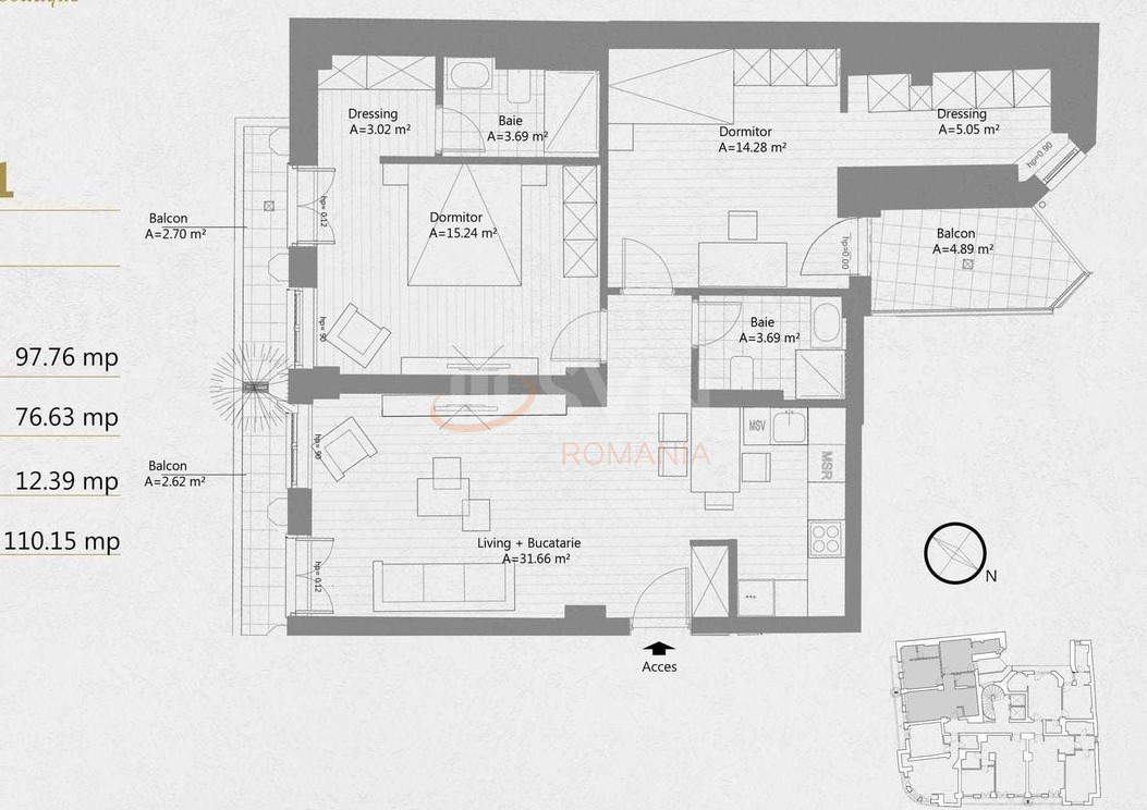 Apartament, 3 camere Bucuresti/Victoriei