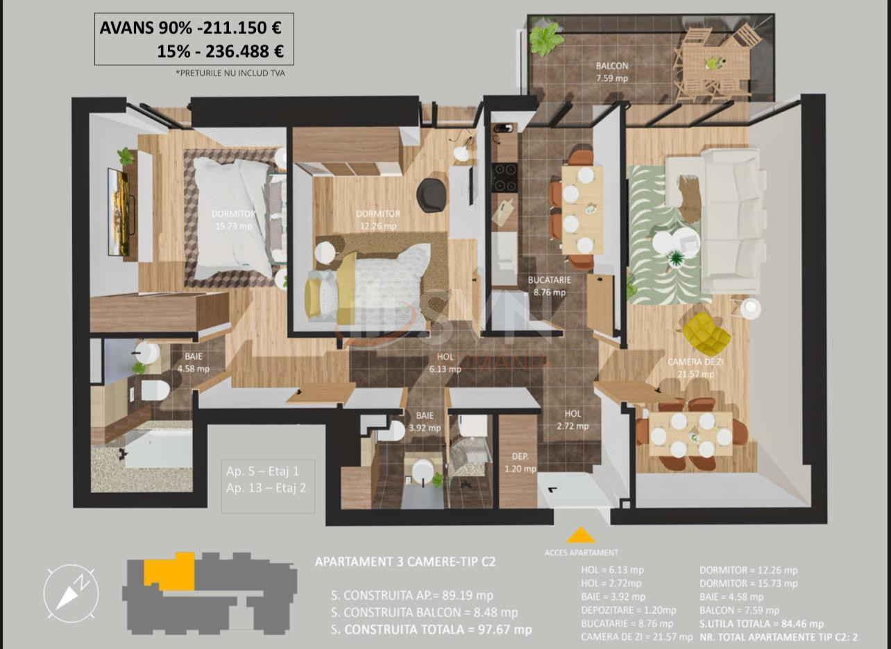 Apartament, 3 camere Bucuresti/Cotroceni