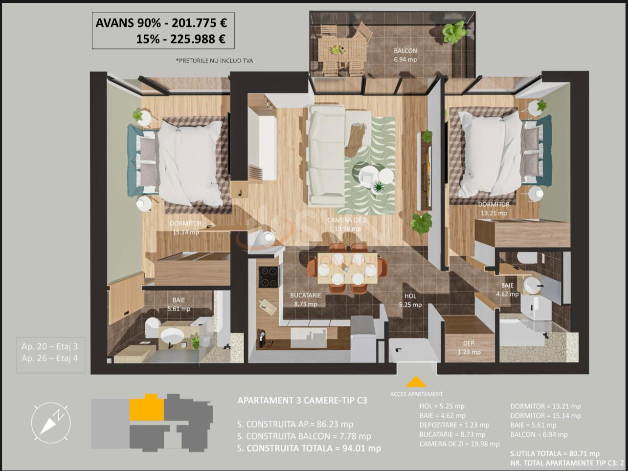 Apartament, 3 camere Bucuresti/Cotroceni