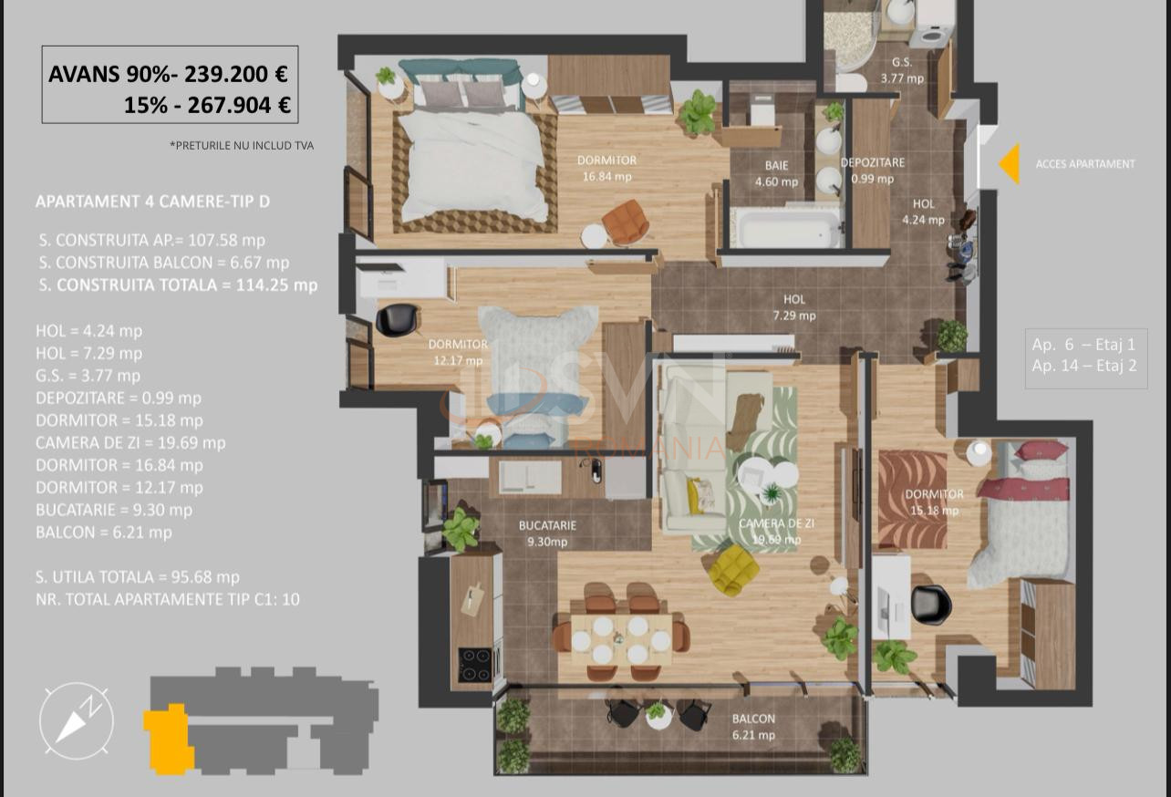 Apartament, 3 camere Bucuresti/Cotroceni