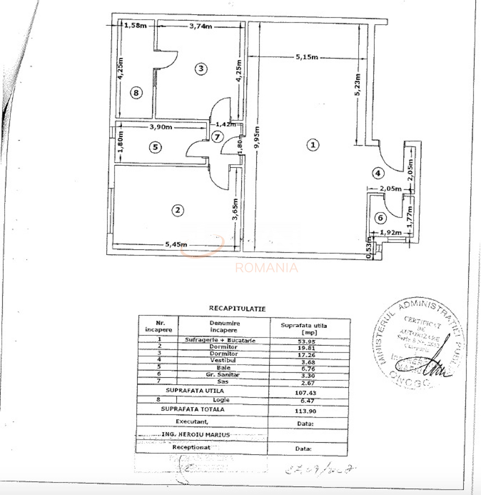 Apartament, 3 camere Bucuresti/Straulesti