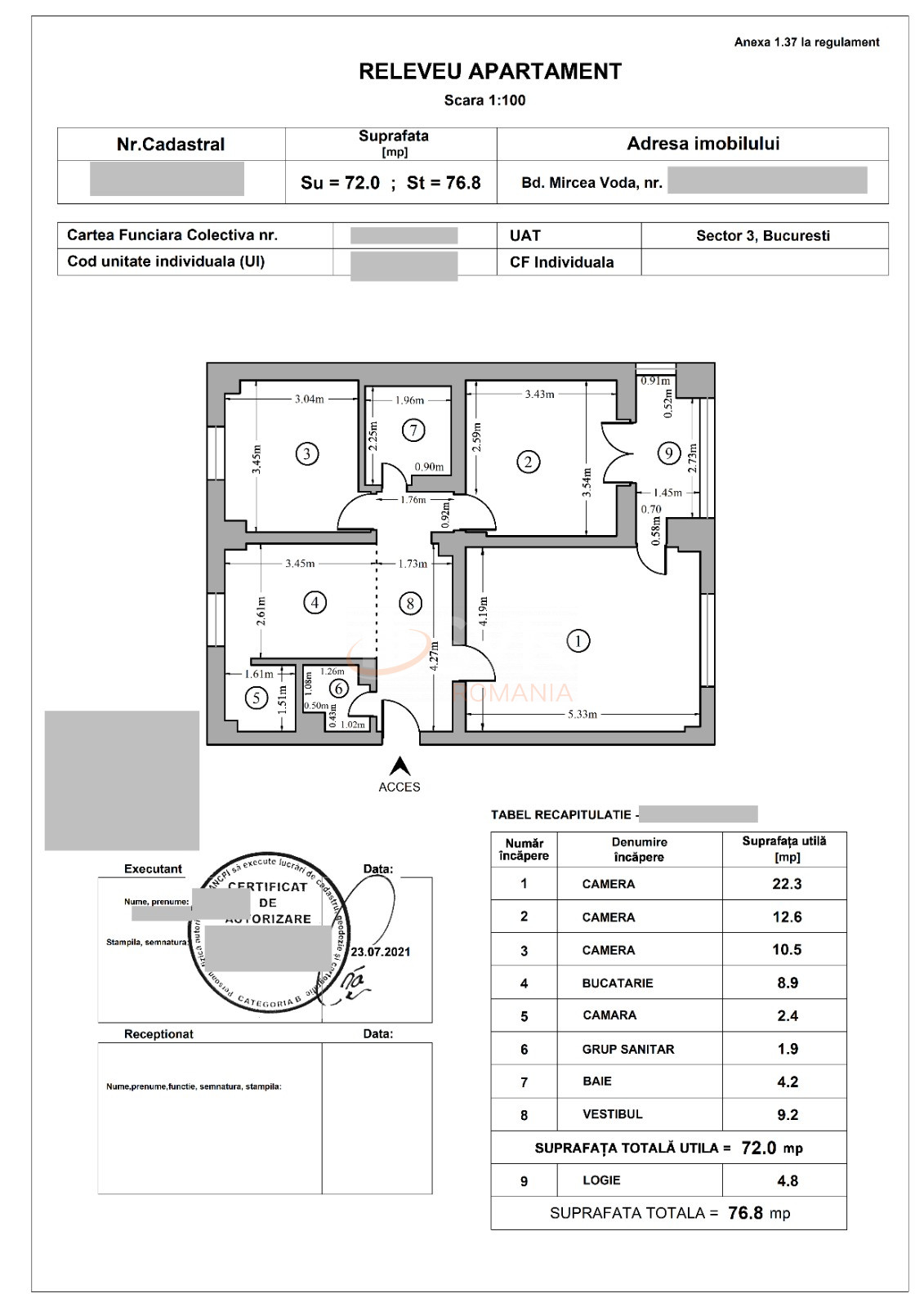 Apartament, 3 camere Bucuresti/Mircea Voda