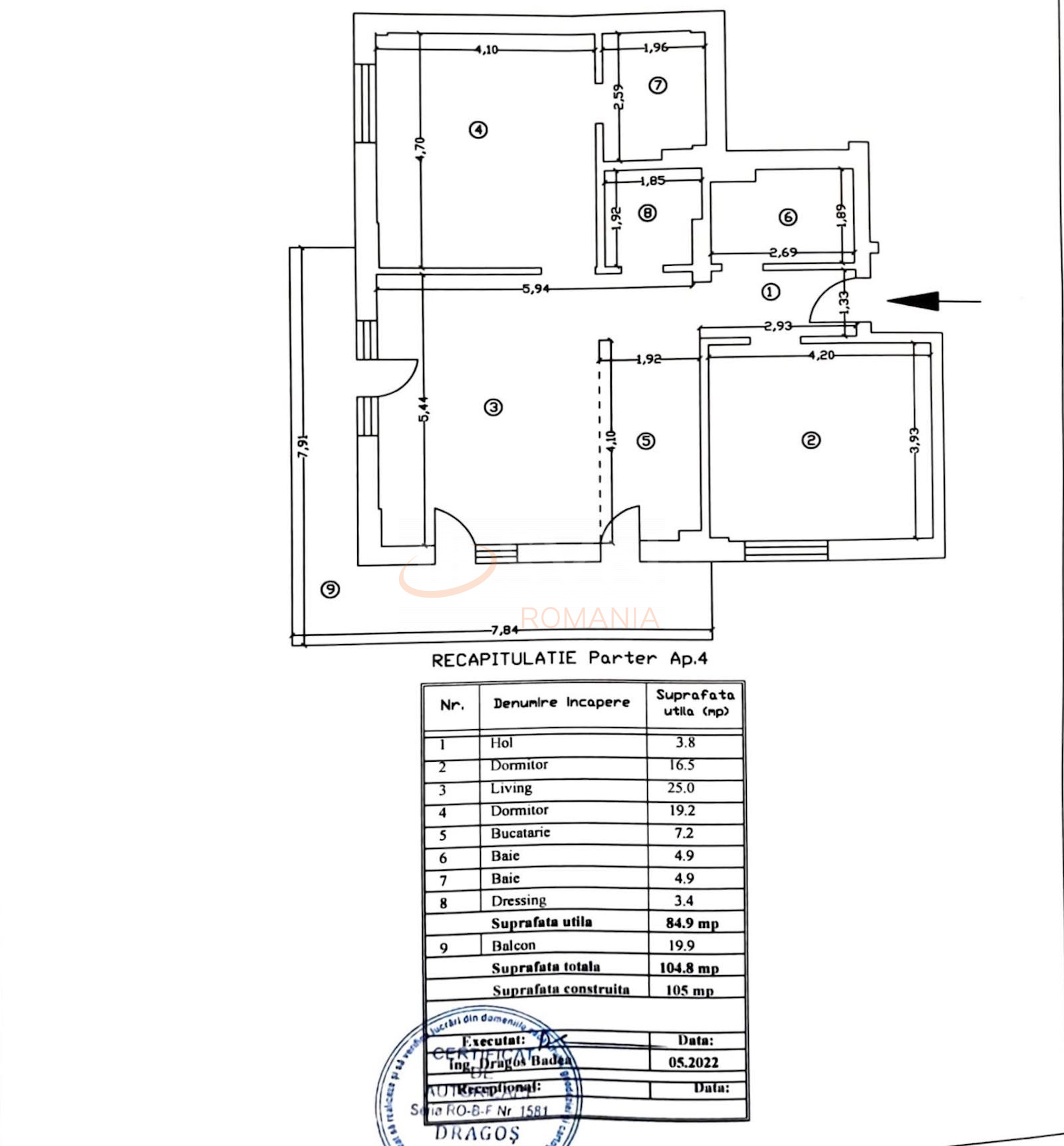 Apartament, 3 camere Bucuresti/Damaroaia