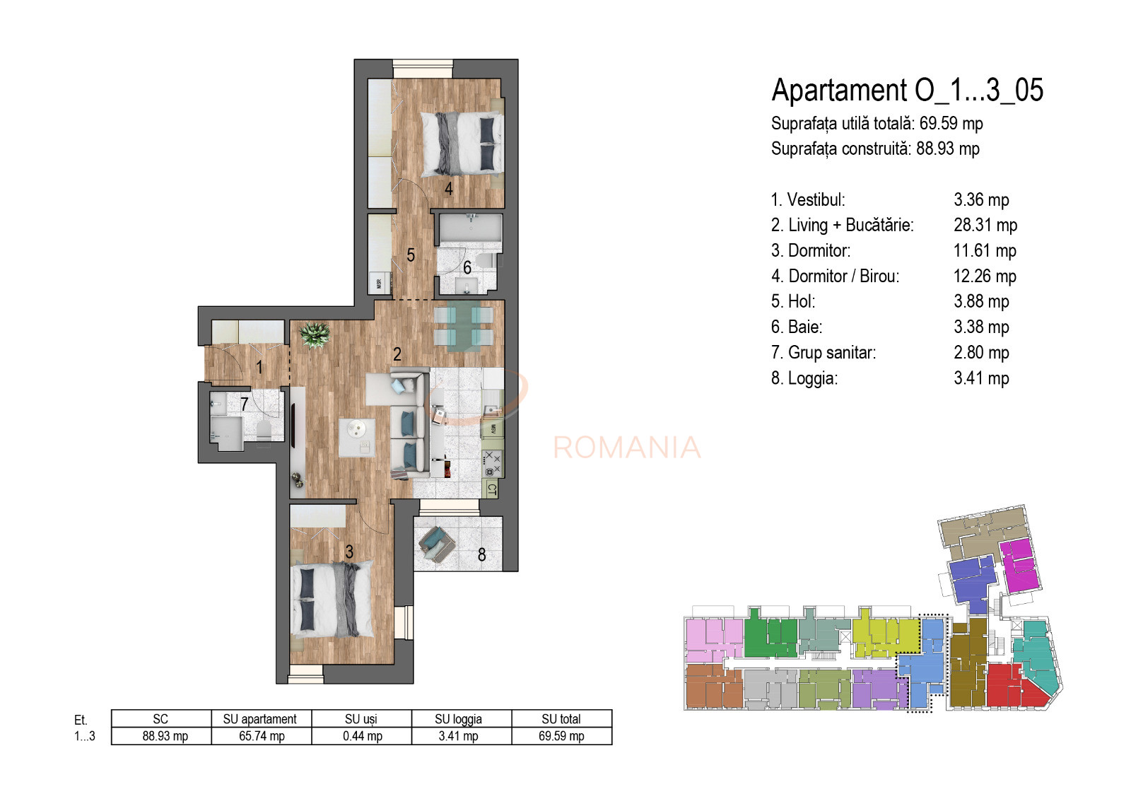 Apartament, 3 camere Bucuresti/Timpuri Noi