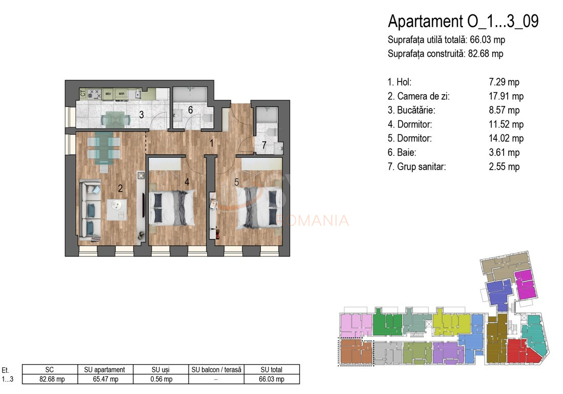 Apartament, 3 camere Bucuresti/Timpuri Noi