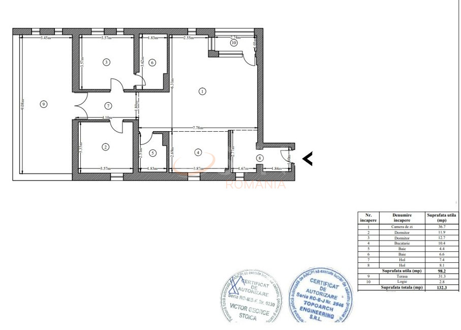 Apartament, 3 camere Bucuresti/Timpuri Noi