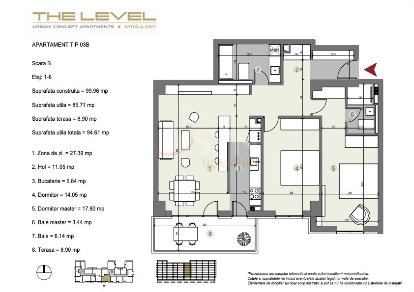 Apartament, 3 camere Bucuresti/Straulesti
