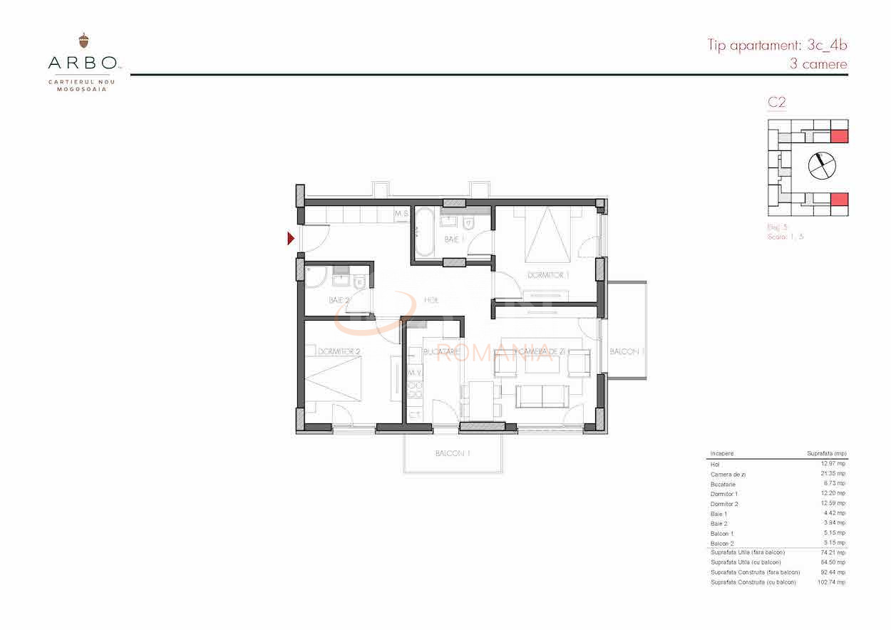 Apartament, 3 camere Ilfov/Mogosoaia