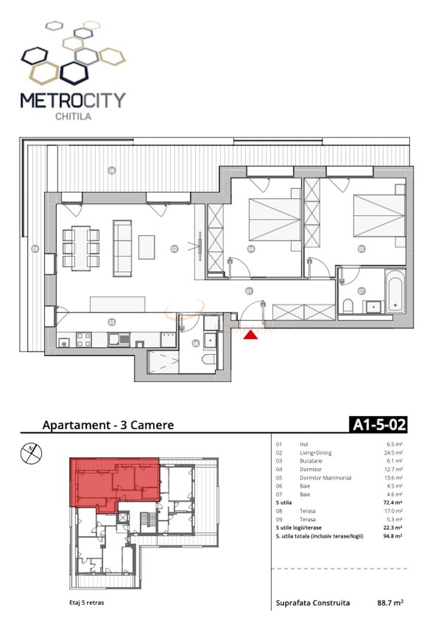Apartament, 3 camere Bucuresti/Chitila