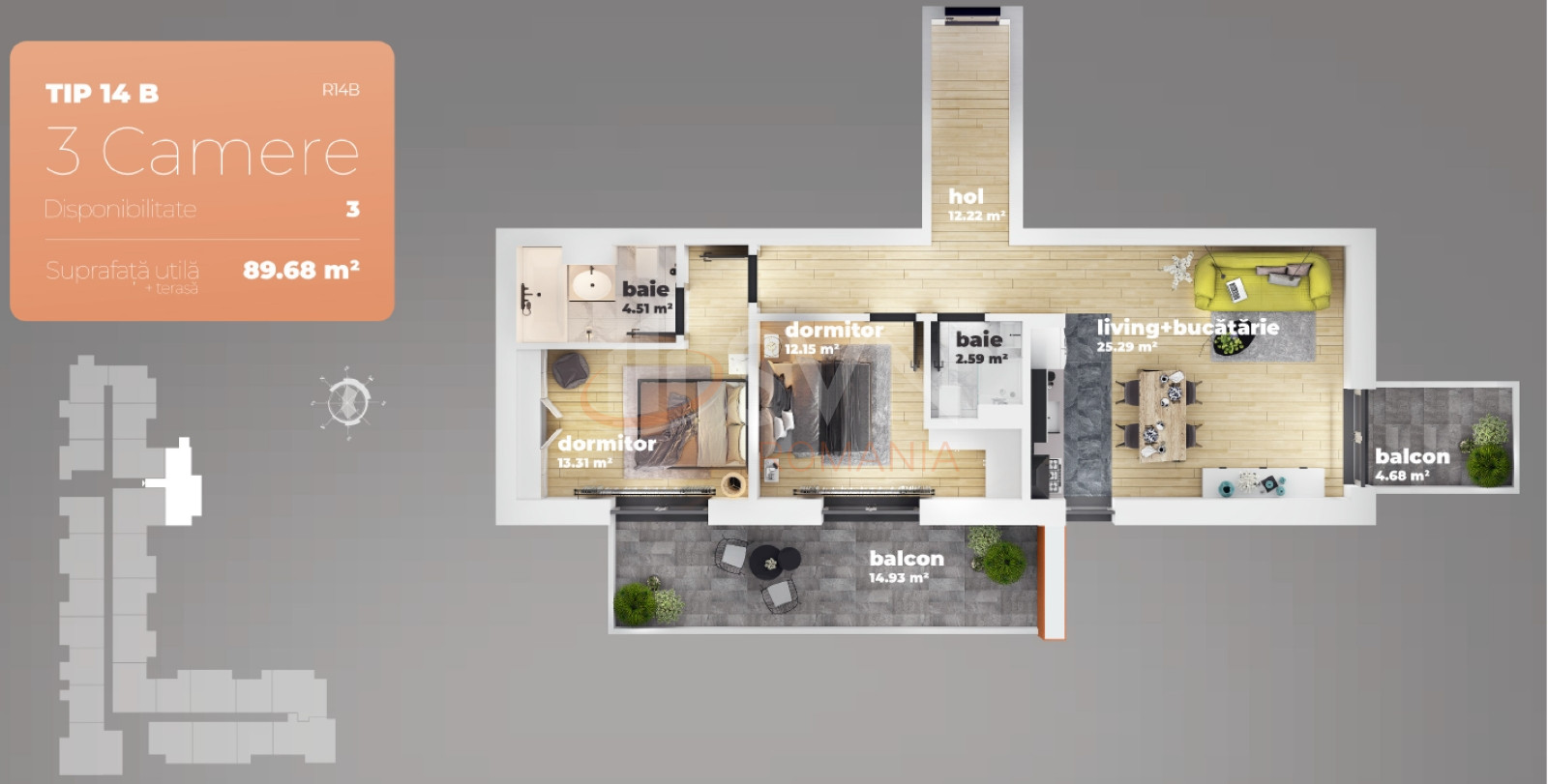 Apartament, 3 camere Bucuresti/Berceni