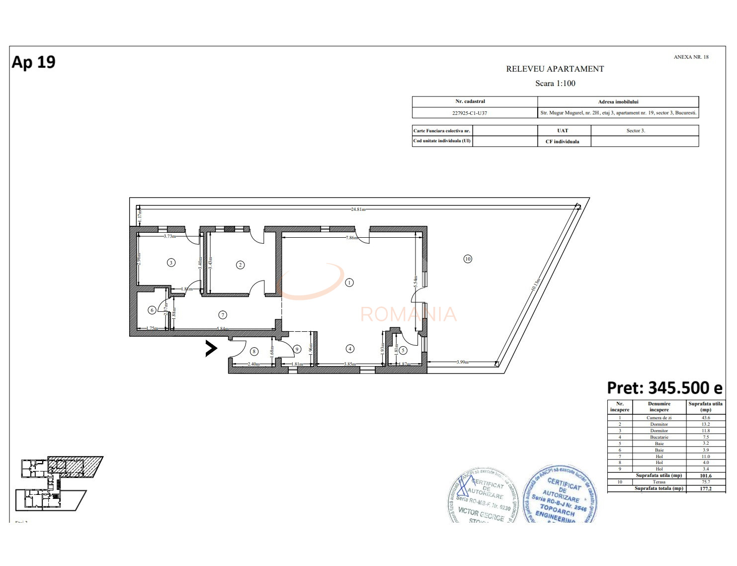 Apartament, 3 camere Bucuresti/Timpuri Noi