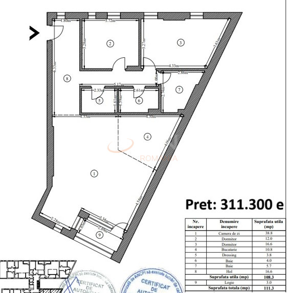 Apartament, 3 camere Bucuresti/Timpuri Noi